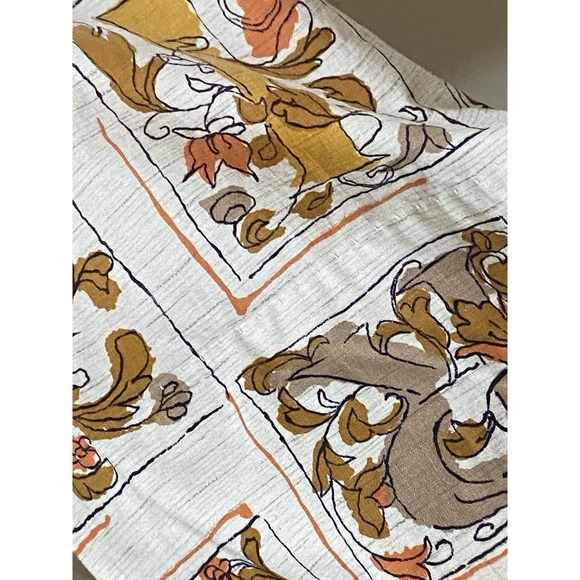 Vintage 50s Day Dress Sz L Gold Cream Letters Rockabilly Retro Feminine - Picture 5 of 10